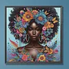 Floral Butterfly Black Lady Special Shaped 5D DIY Partial Drill Diamond Art Kit 30x30cm Diamonds Dots Gem Art Kits for Adults Home Decor