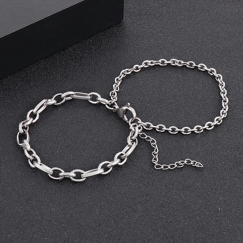 Hip-hop Solid Color Titanium Steel Men’s Bracelets