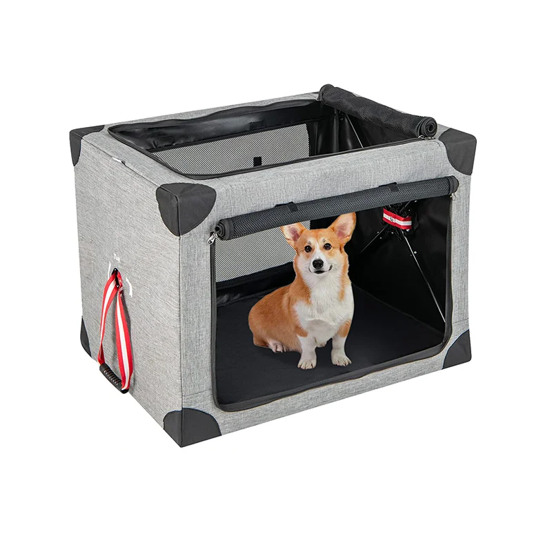 Collapsible Pet Carry Case with 3 Mesh Doors
