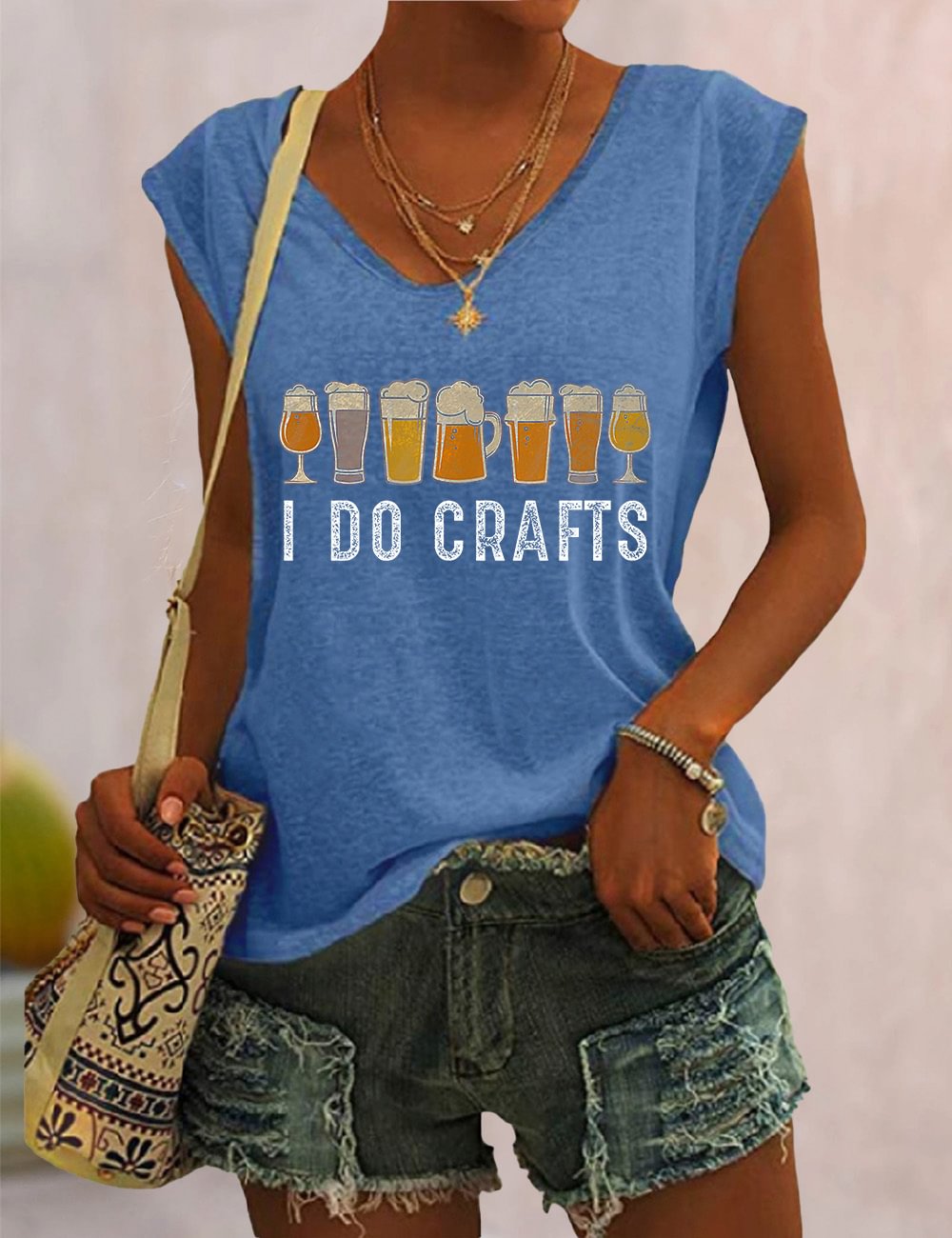 I Do Crafts Beer V Neck Tank