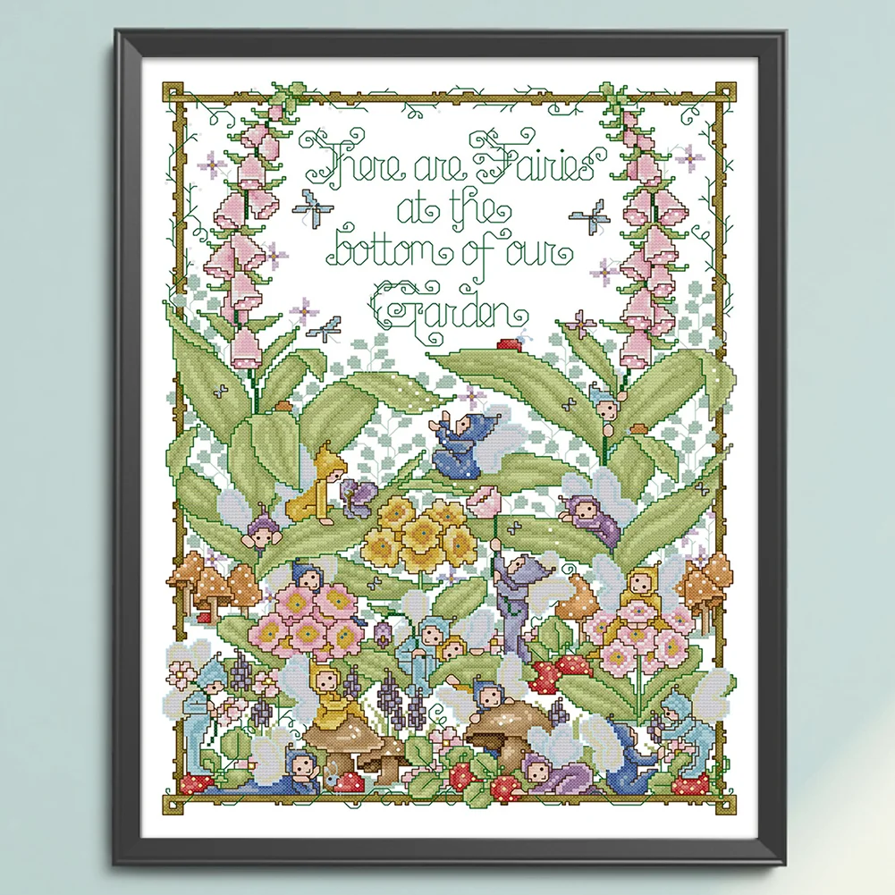 14CT Full Stamped Cross Stitch - Garden Elf(Canvas|41*52CM)