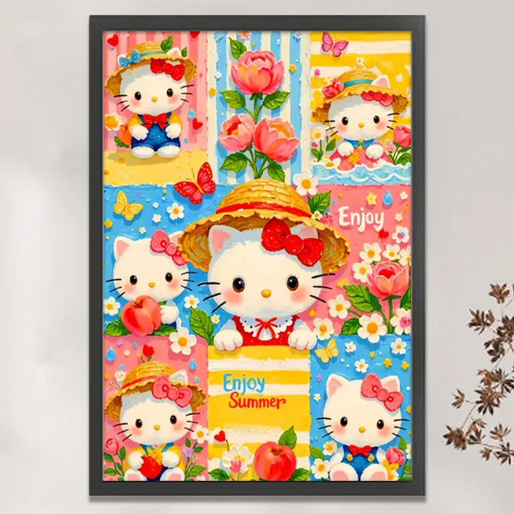 Mona Lisa Brand】Hello Kitty 11CT Stamped Cross Stitch 50*70CM