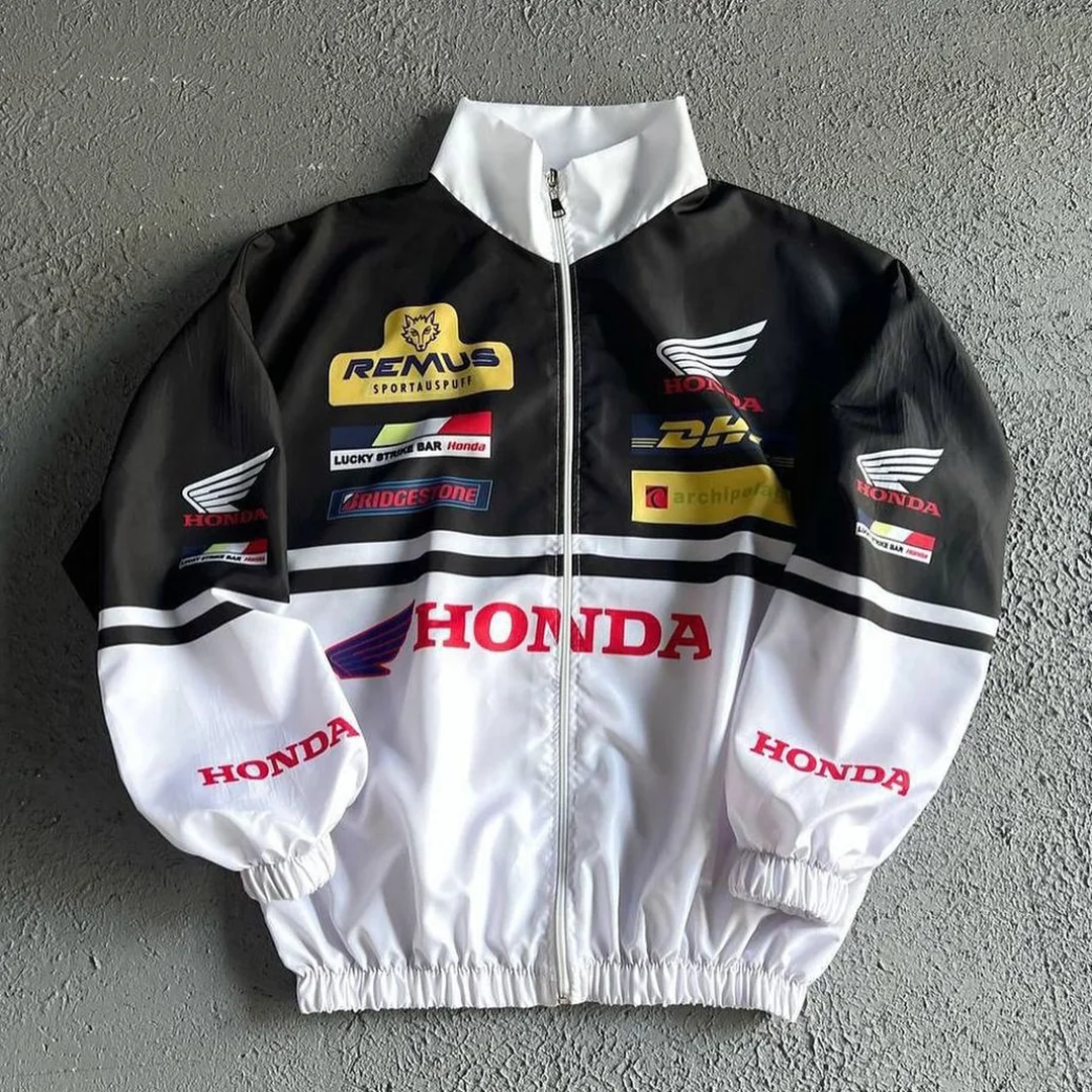 Unisex Classic Team Logo Retro Racing Jacket
