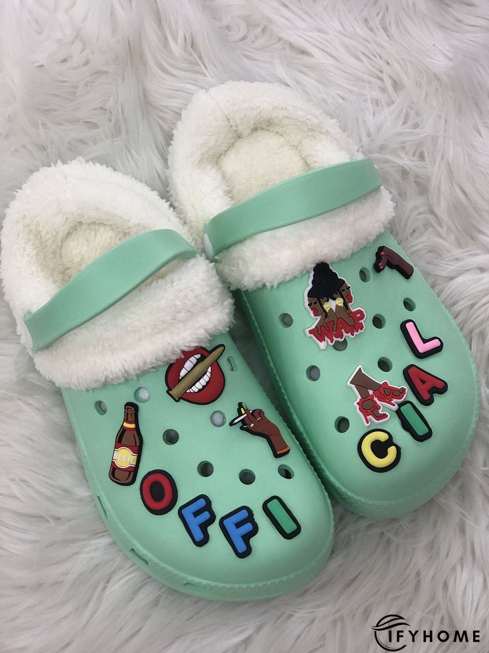 Text Letters Decor Casual EVA Vented Clogs Sandals | IFYHOME