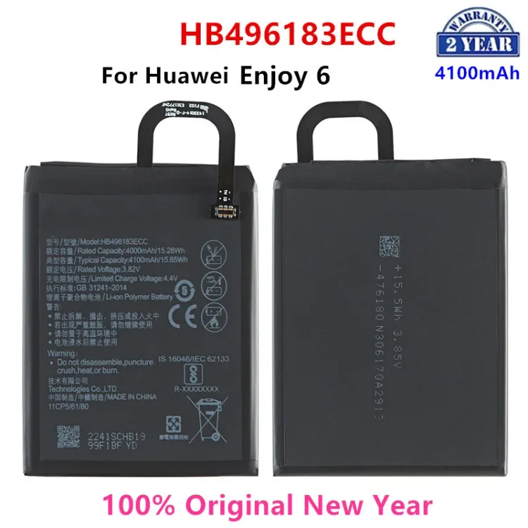 100% Orginal  HB496183ECC 4100mAh Battery For HUAWEI Enjoy 6 SIM TD-LTE NCE-AL00 NCE-AL10 Mobile Phone Batteries