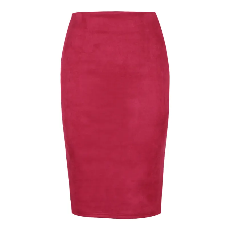 Churchf Churchf Skirt Solid Color Split Deer Skin Velvet Skirt High Purse Hip Thin Versatile Skirt