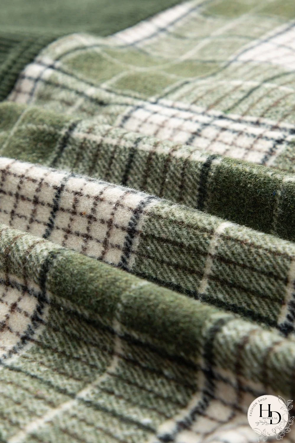 Plaid Zip-Up Hooded Coat with Pockets