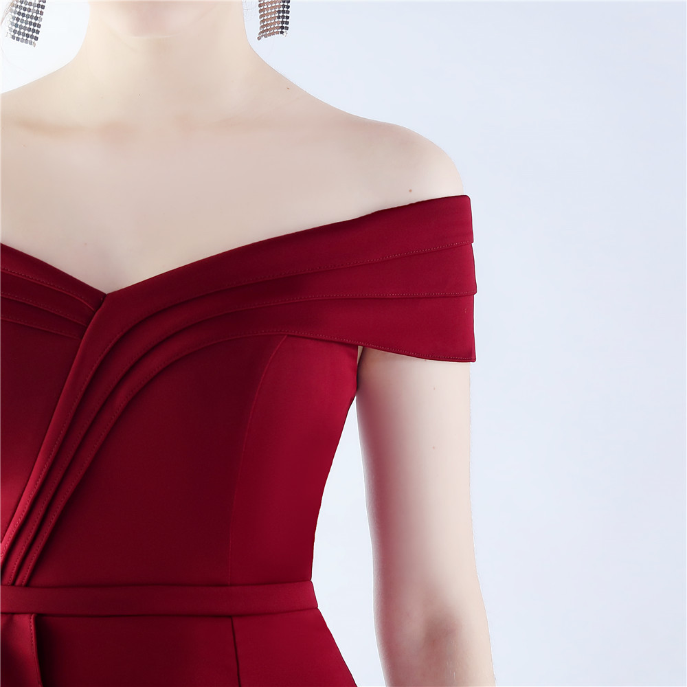 Classic Satin Off Shoulder Long Evening Dress - Elegant & Timeless - Ootddress Classic Satin Off Shoulder Long Evening Dress - Elegant & Timeless - Ootddress
