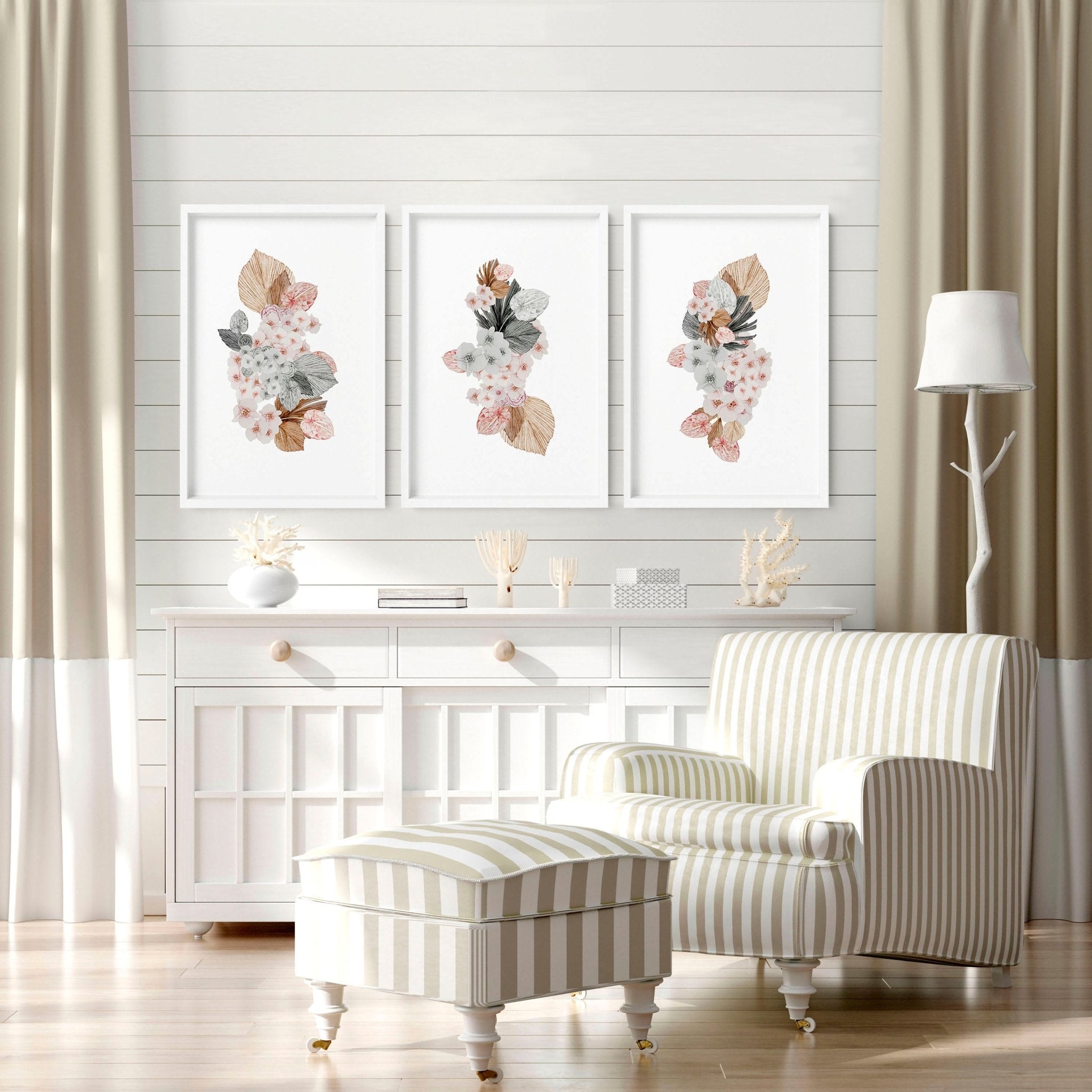 Botanicals artwork | set of 3 wall art prints everthome