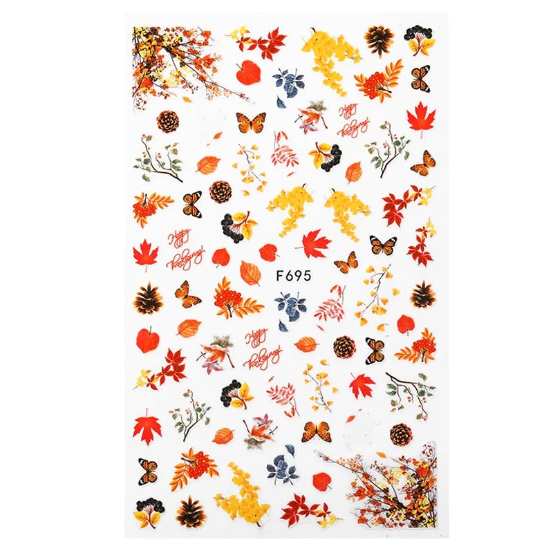 1PC Black White Milk Cow Pattern 3D Nail Stickers Geometrics Lines Leopard Milk Cows Decals Sliders Wraps DIY Decorarion