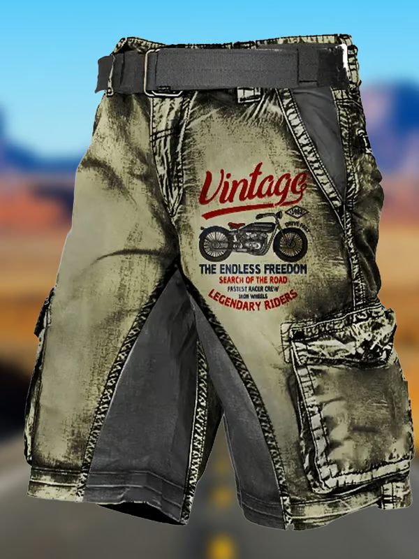 Motorcycle Men's Denim Shorts