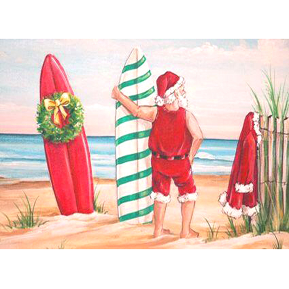 

Surfing Santa - Round Drill Diamond Painting - 40*30CM, 501 Original