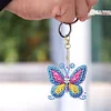 6Pcs DIY Rainbow Butterfly Double Sided Special Shape Diamond Painting Keychain