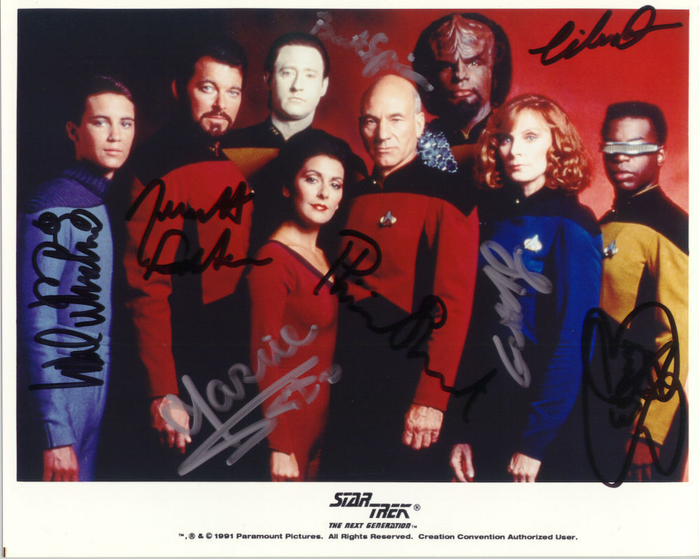 STAR TREK THE NEXT GENERATION CAST AUTOGRAPH SIGNED PP Photo Poster painting POSTER