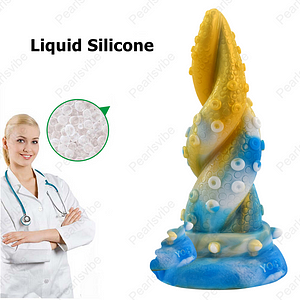 Tentacles Silicone Big Dildo Anal Plug For Women Gold And Blue