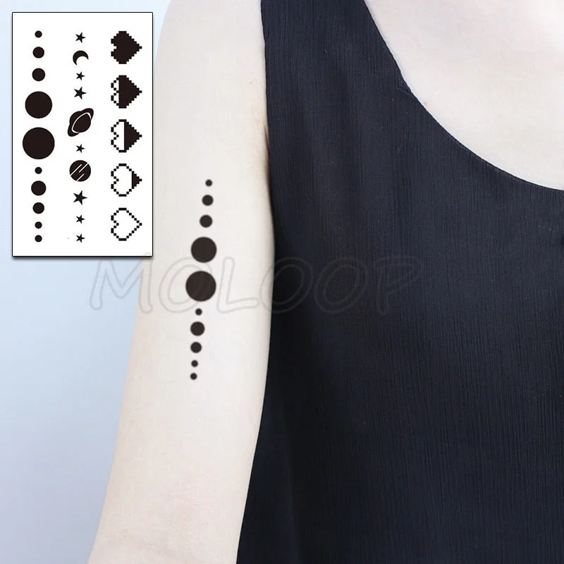 Tattoo Sticker Moon Sun Lunar Star Element Body Art Makeup Waterproof Temporary Women and Men Fake Tatoo