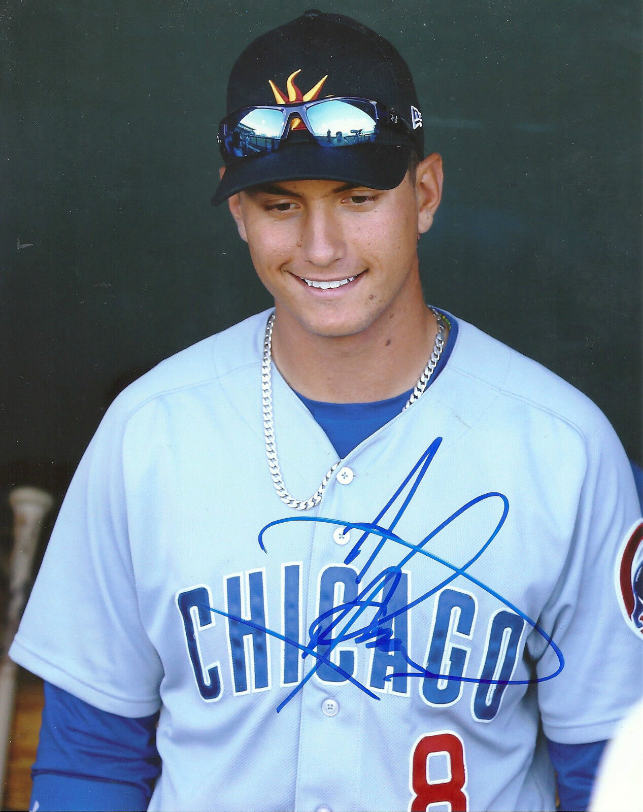 ALBERT ALMORA 'CHICAGO CUBS' ROOKIE PROSPECT SIGNED 8X10 PICTURE *COA 3