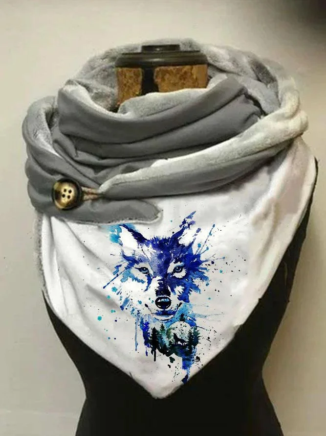 Wolf print casual scarf scarves