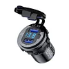 Car Charger Dual USB LED Light Cigarette Lighter Socket QC 3.0 Digital Voltmeter