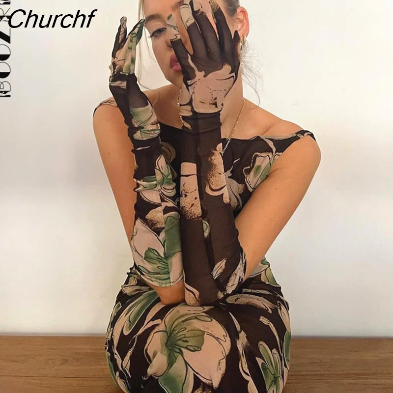 Churchf Summer Backless Floral Printed Maxi Dress for Women Sleeveless Sexy Club Party Clothing Elegant Female Dresses Outfits-Outfit Ideas
