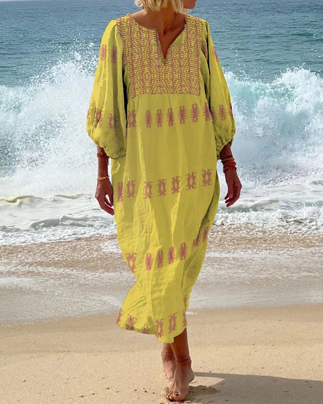 Older Women Plus Size Fashion Casual Summer Beach Dress