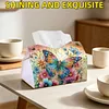 Garden Butterfly DIY PU Diamond Painting Tissue Box Kit Desktop Tissue Holder with Rhinestone Diamond Desk Decorative Tissue Box for Adults Desktop Storage Organizer