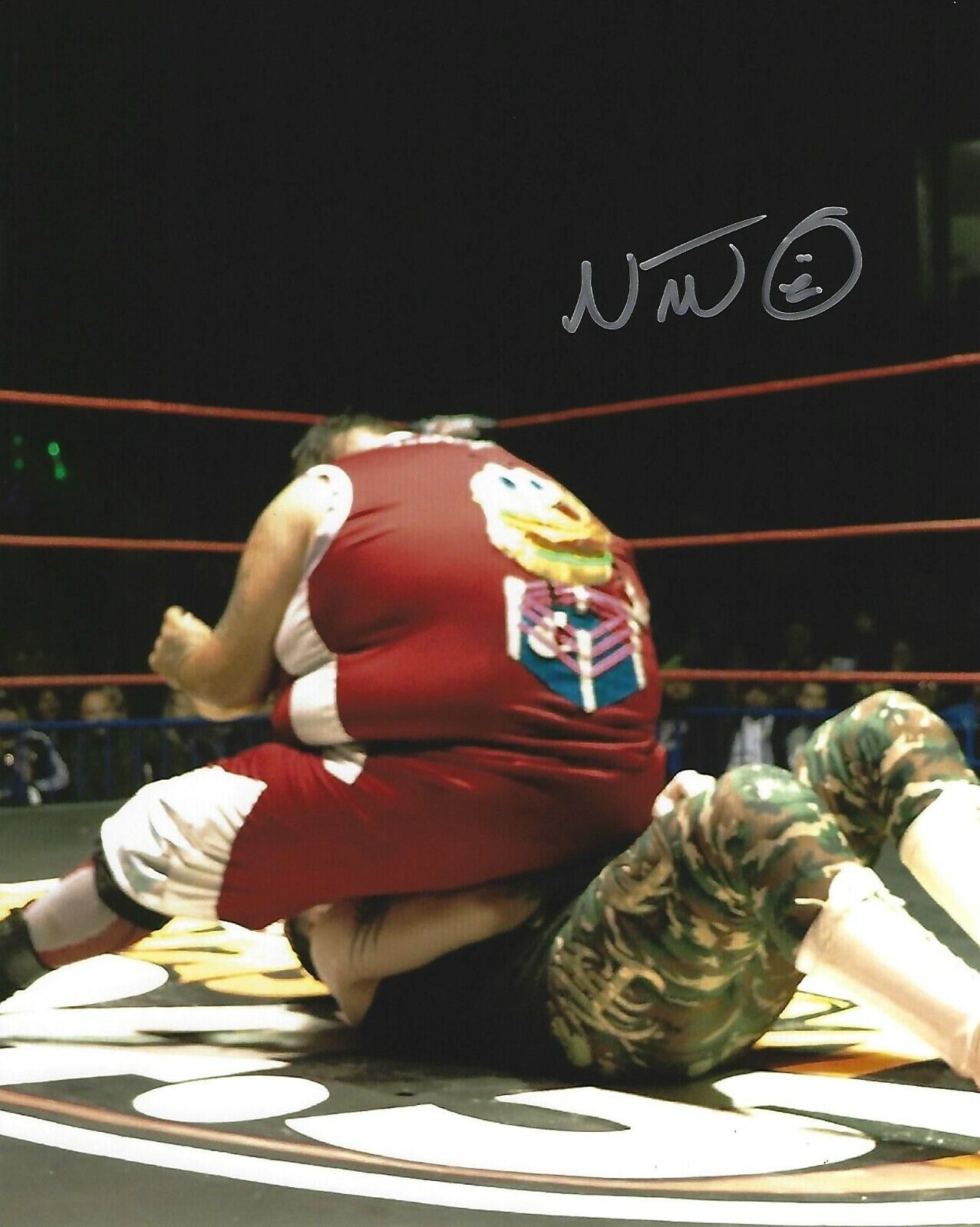 Nino hamburguesa 签名 8x10 照片 AAA Lucha Libre 摔跤图片亲笔签名 3