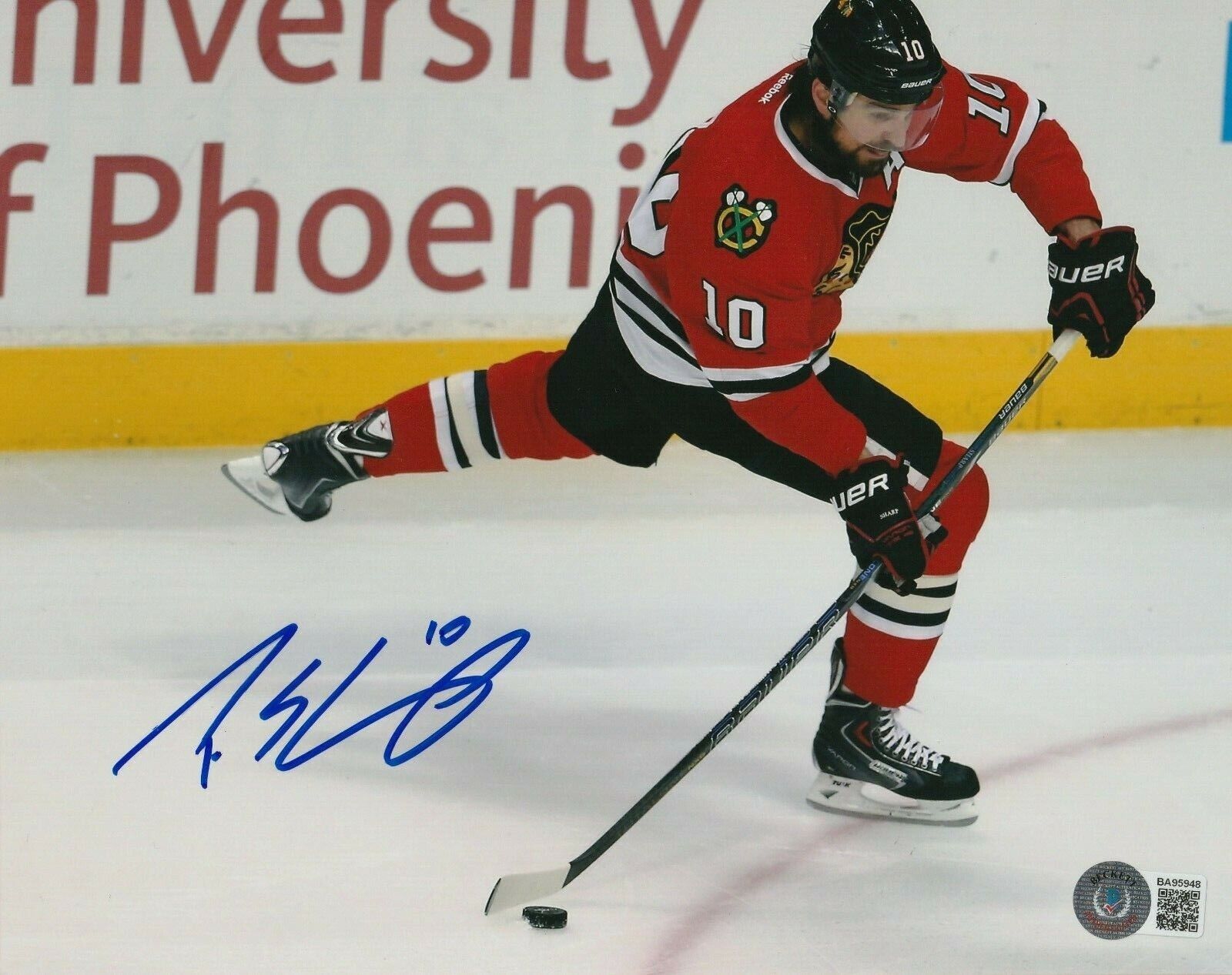 PATRICK SHARP Signed Chicago BLACKHAWKS 8x10 Photo Poster painting w/ Beckett COA (BAS)