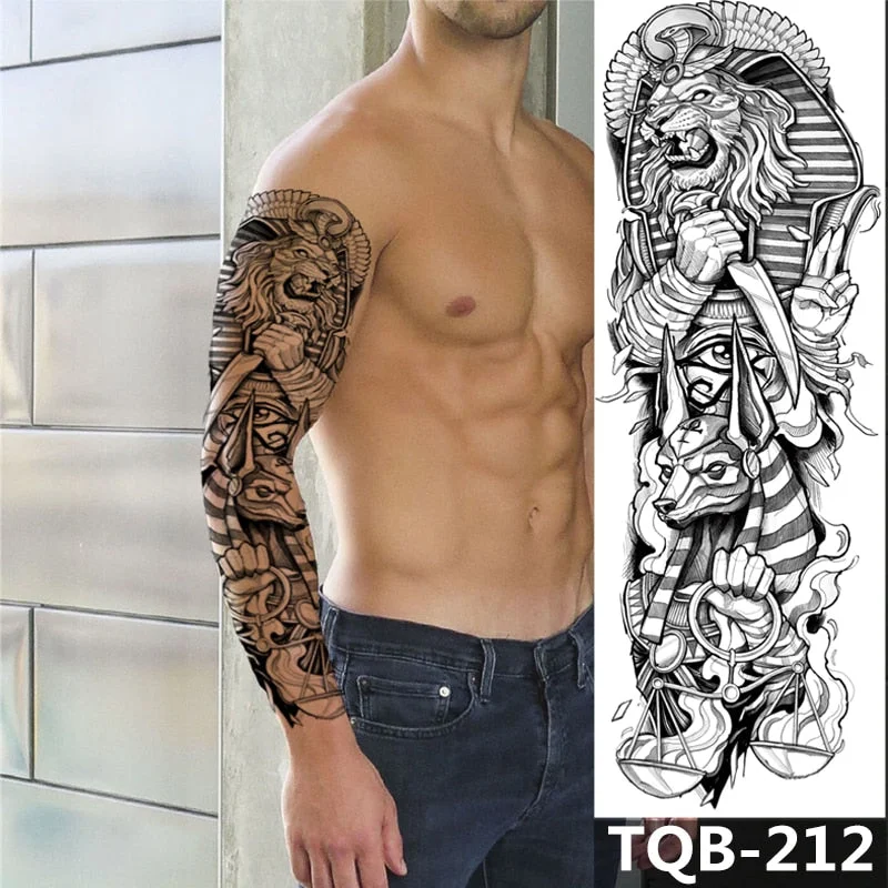 Waterproof Temporary Tattoo Sticker Totem Mechanical Full Arm Large Size Sleeve Tatoo Fake Tatto Flash Tattoos For Men Women