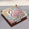 Wooden DIY Flamingo Diamond Painting Kit Note Box with 160 Papers for Office