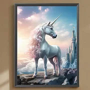 Unicorn 30*40CM(Canvas) Full Round Drill Diamond Painting