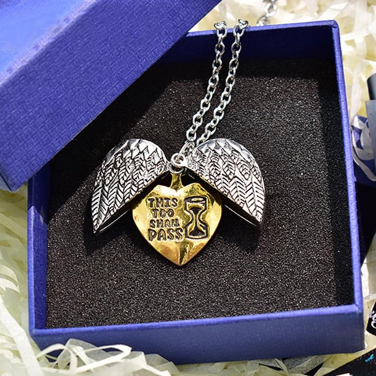 This Too Shall Pass Wing Necklace