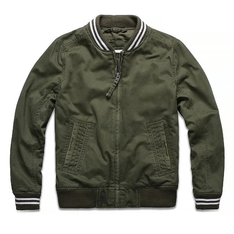 Casual Camouflage Washed Casual Baseball Jacket