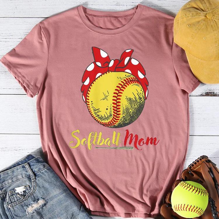 Softball mom T-shirt Tee -01374-Annaletters