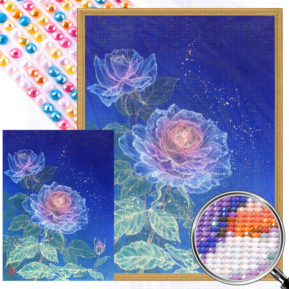 Luminous Flowers 45*60cm(picture) full round drill diamond painting