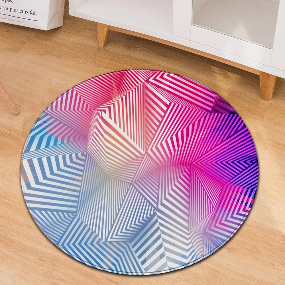 Modern Round Carpet Computer Chair cushion Kids Room Carpet 3D Printing Bedroom Floor Bedside Mat Living Room  Decoration Rug
