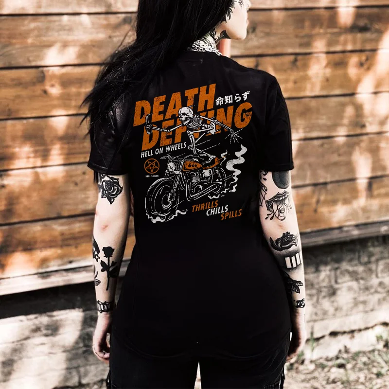 Death Defying Printed Women's T-shirt -  