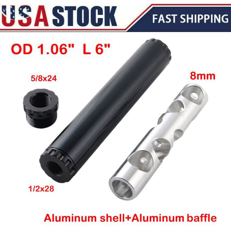 OD 1.06 L 6 Aluminum stainless steel single baffle kits For NaPa Car fuel filter solvent traps adapter 1/2x28 5/8x24