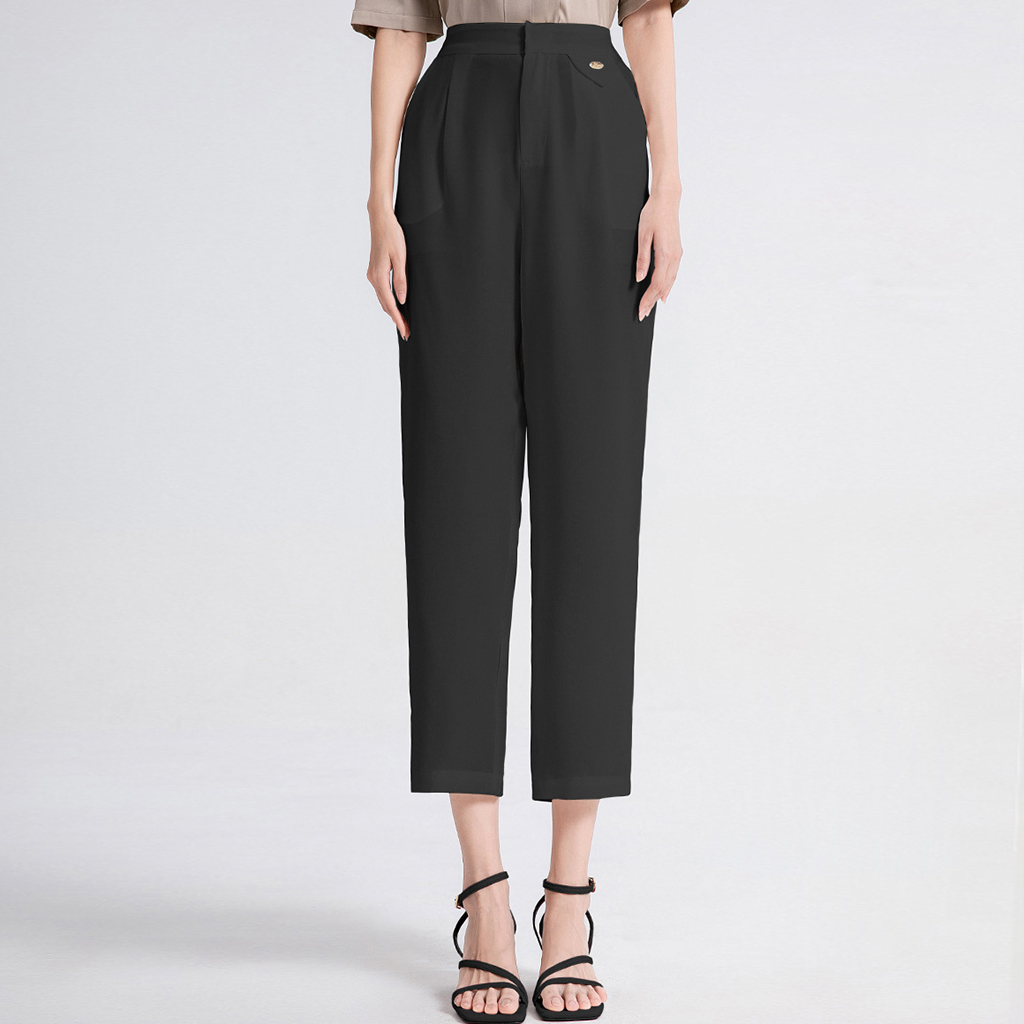 Pantalon ample à la cheville pour femme, pantalon à jambes larges- SOIE PLUS