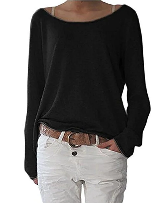 Brownm Beautiful Versatile Solid Color Knit Blouses