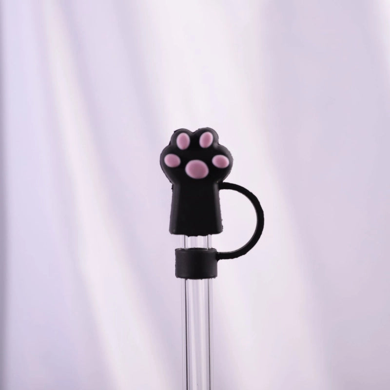 Casual Vacation Solid Color PVC Soft Rubber Straw Decorative Cap 1 Piece