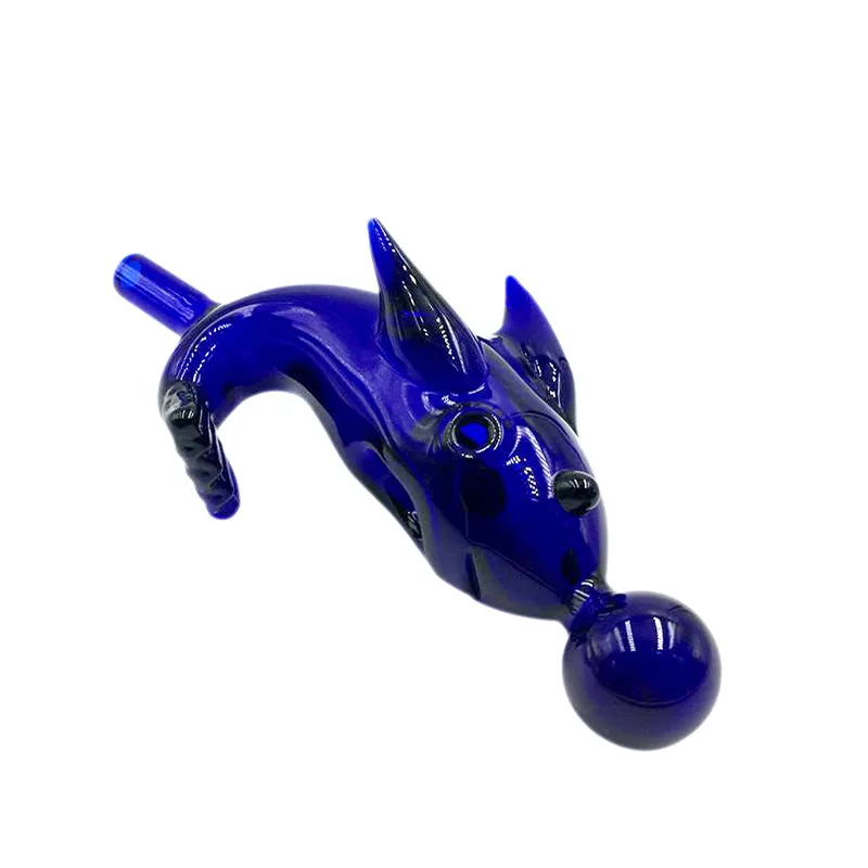 Playing Ball Dolphin Cobalt Glass Single Hand Pipe  for Smoke