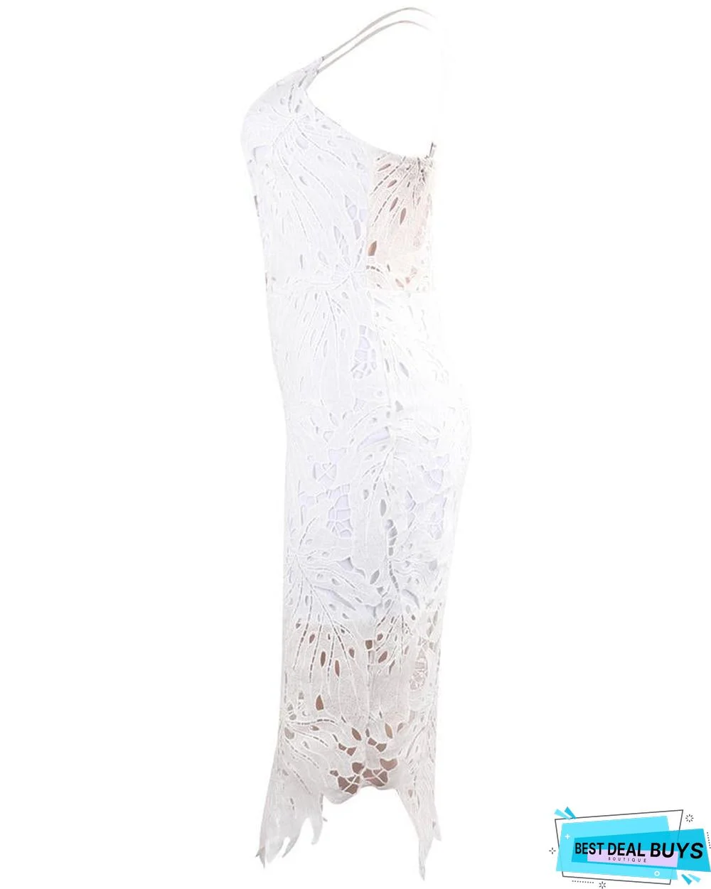 Lace-Up Hollow Out Lace Bodycon Dress