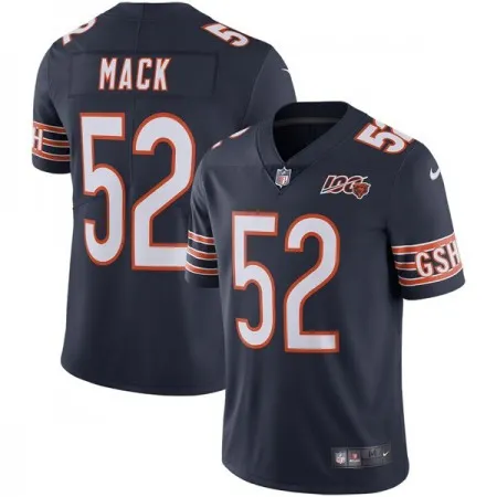 Men's Chicago Bears  #52 Khalil Mack Navy 2019 100th Season Limited Stitched NFL Jersey