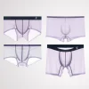 4 PCS 50g ultra-thin, highly translucent, sexy transparent ice silk seamless breathable nude boxer briefs