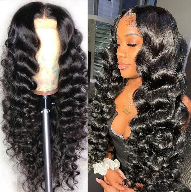 YVONNE Loose Wave HD Lace Front Wigs 5*5 / 6*6 / 13*4 Lace Closure Pre Plucked Affordable Human Hair Wigs 