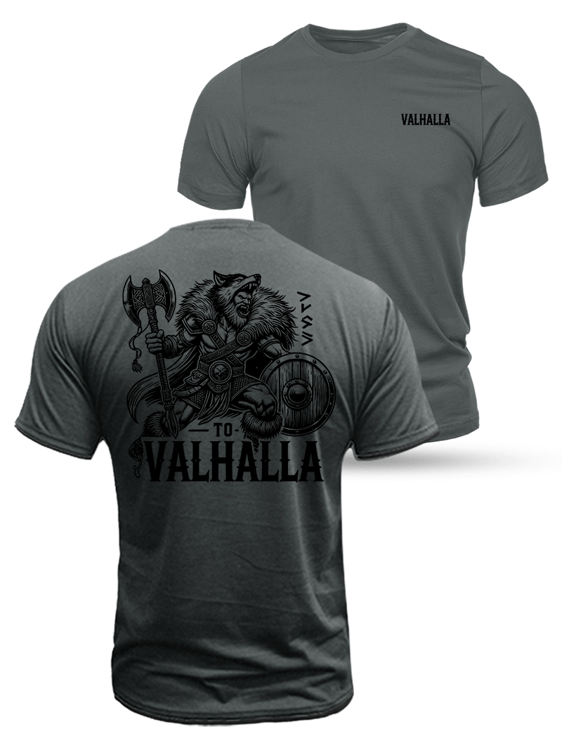 Viking Valhalla Duplex Printing Cotton T-Shirt