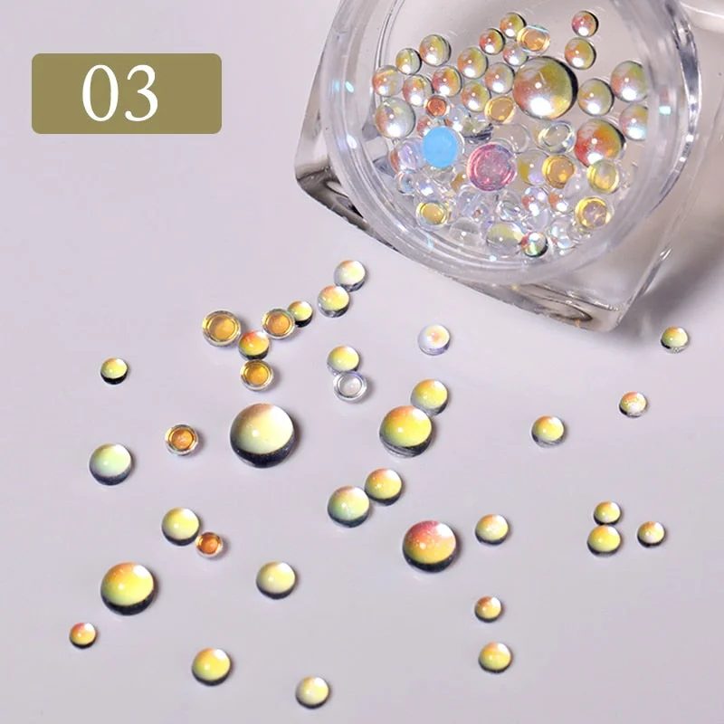 Candy Colors Mixed Size Love Heart Design 3D Nail Art Decoration Glass Crystal Beads AB Rhinestones DIY Flatback Acrylic Stones-Nail Inspo