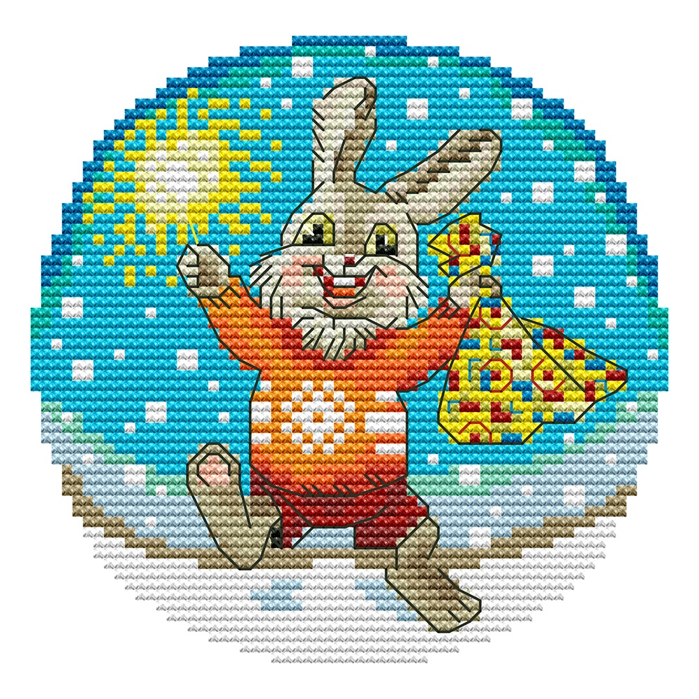 

rabbit - 14CT Stamped Cross Stitch - 16*16cm, 501 Original