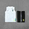 2025 Brazil Pre-Match Training White Vest+Shorts Football1:1 Thai Quality